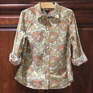 Talbots Button Down - Print Multi Color